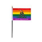 AGAS Small Dont Tread on Me Pride Flag 4x6 inch Flag on a 11 inch Plastic Stick