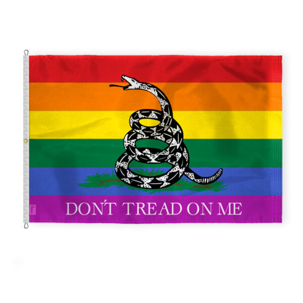 AGAS Large Dont Tread on Me Pride Flag 8x12 Ft - Printed 200D Nylon