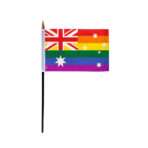 AGAS Small Australia Pride Flag 4x6 inch Flag on a 11 inch Plastic Stick