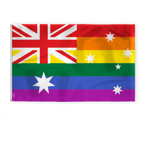 AGAS Large Australia Pride Flag 6x10 Ft - Printed 200D Nylon