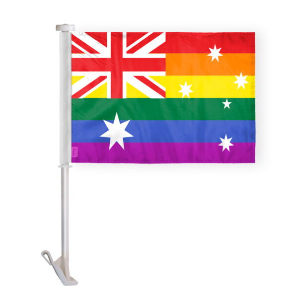 AGAS Australia Pride Car Window Flag 10.5x15 inch