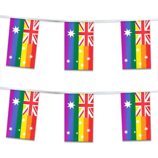 AGAS Australia Pride Streamers for Party 60 Ft long - 5 Mil Plastic