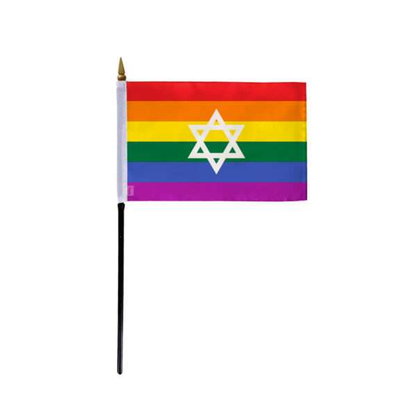 AGAS Small Israel Rainbow Pride Flag 4x6 inch Flag