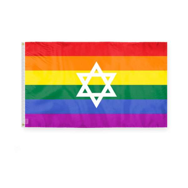 AGAS Israel Jewish Rainbow Flag 3x5 Ft - Polyester