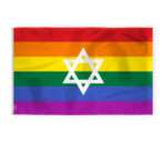 AGAS Large Israel Jewish Rainbow Pride Flag 6x10 Ft