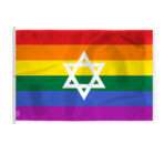 AGAS Large Israel Rainbow Pride Flag 8x12 Ft