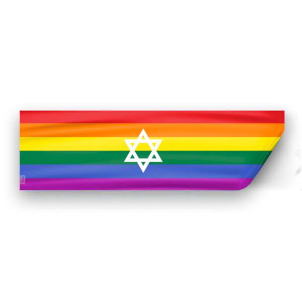 AGAS Israel Rainbow Flag 3x10 inch Static Window Cling -Vinyl Material