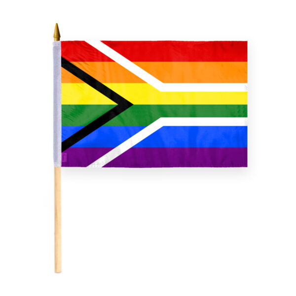 AGAS South Africa Rainbow Gay Pride Stick Flag 12x18 inch Flag