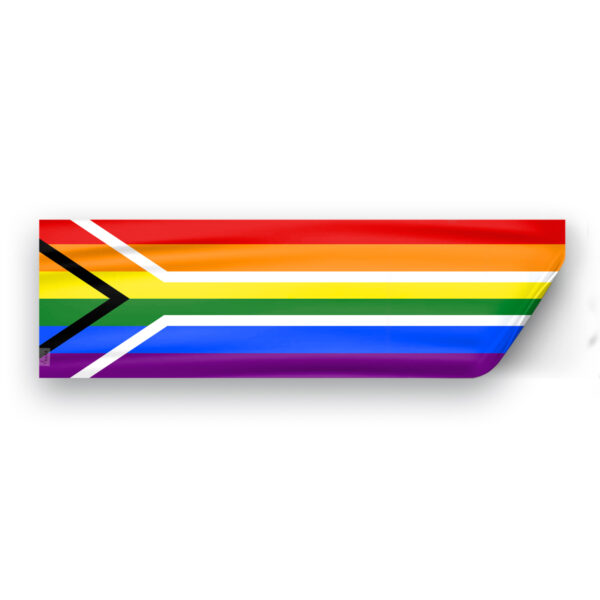 AGAS South Africa Rainbow Gay Pride Flag 3x10 inch Static Window Cling