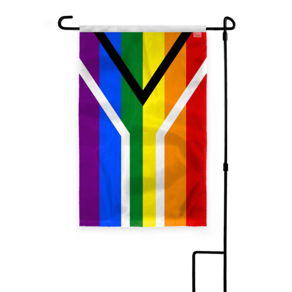 AGAS South Africa Rainbow Gay Pride Garden Flag 12x18 inch
