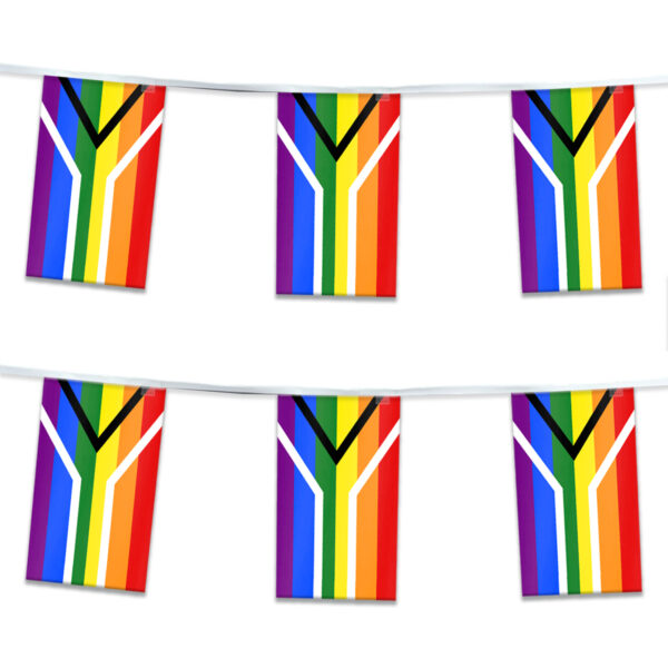 AGAS South Africa Rainbow Gay Pride Streamers for Party 60 Ft long - 5 Mil Plastic