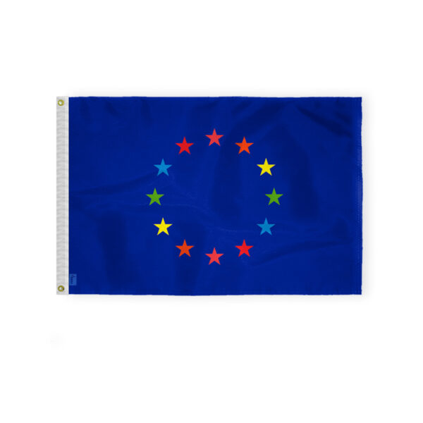 AGAS Gay European Flag 2x3 Ft - Printed 200D Nylon