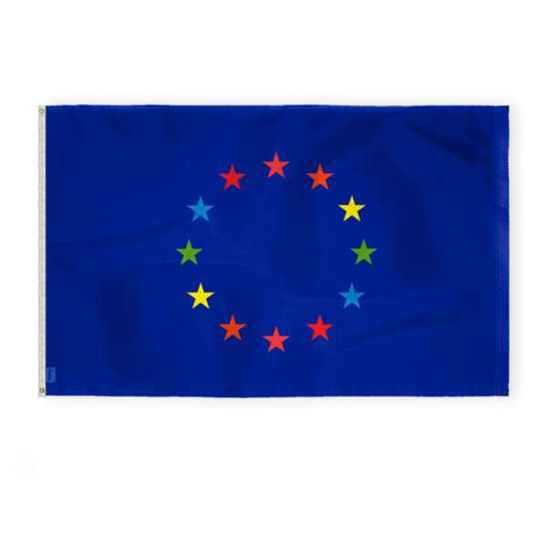 AGAS Gay European Flag 4x6 Ft - Printed 200D Nylon