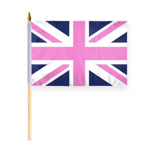 AGAS England Blue Stick Flag 12x18 inch Flag on a 24 inch Wooden Flag Stick