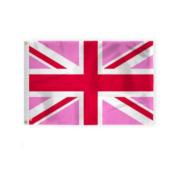 AGAS Pink Union Jack Flag 2x3 Ft - Printed 200D Nylon