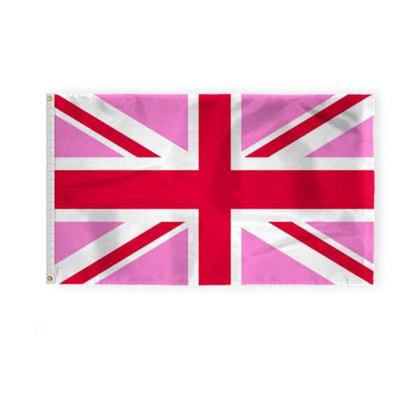 AGAS Pink Union Jack Flag 3x5 Ft - Printed 200D Nylon