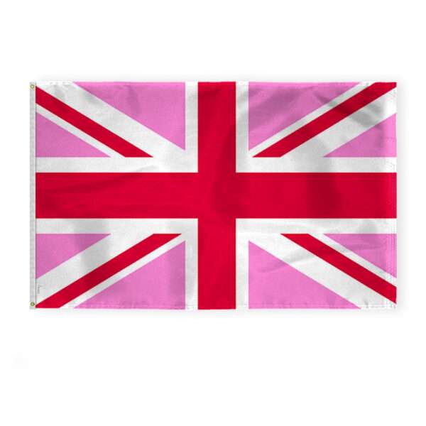 AGAS Pink Union Jack Flag 4x6 Ft - Printed 200D Nylon