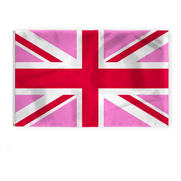AGAS Pink Union Jack Flag 5x8 Ft - Printed 200D Nylon