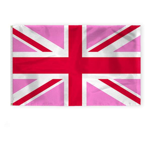 AGAS Large Pink Union Jack Flag 6x10 Ft - Printed 200D Nylon