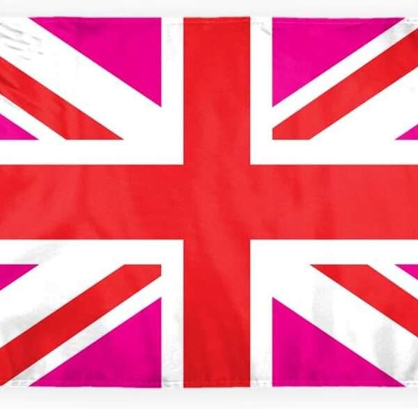 AGAS Pink Union Jack Motorcycle Flag 6x9 inch