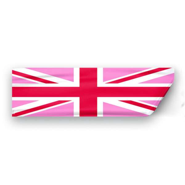 AGAS Pink Union Jack Flag 3x10 inch Static Window Cling