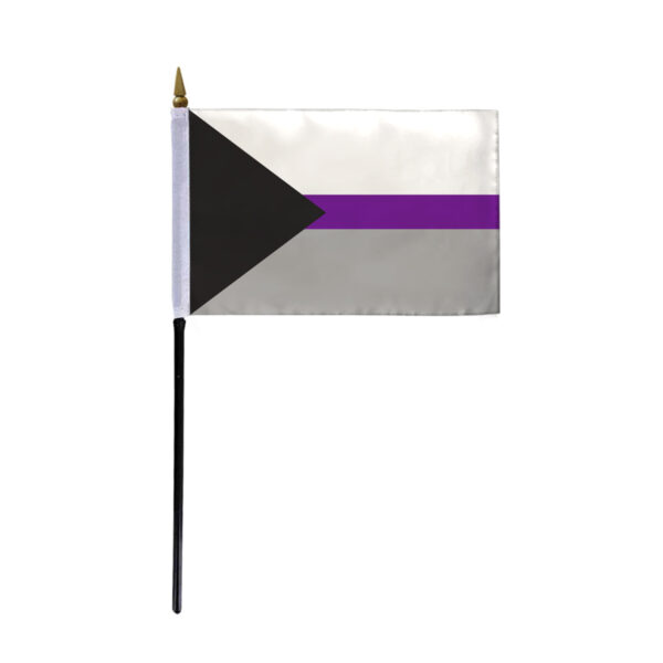 AGAS Small Demisexual Pride Flag 4x6 inch Flag on a 11 inch Plastic Stick