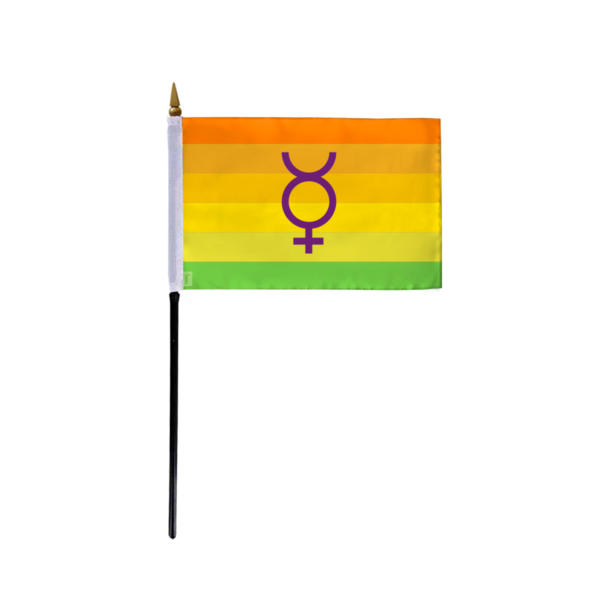 AGAS Small Hermaphrodite Double Mars and Venus Pride Flag 4x6 inch Flag