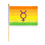 AGAS Hermaphrodite Double Mars and Venus Pride Stick Flag 12x18 inch Flag
