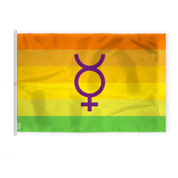 AGAS Large Hermaphrodite Double Mars and Venus Pride Flag 10x15 Ft