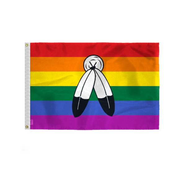 AGAS Small Two-Spirit Rainbow Pride Flag 2x3 Ft