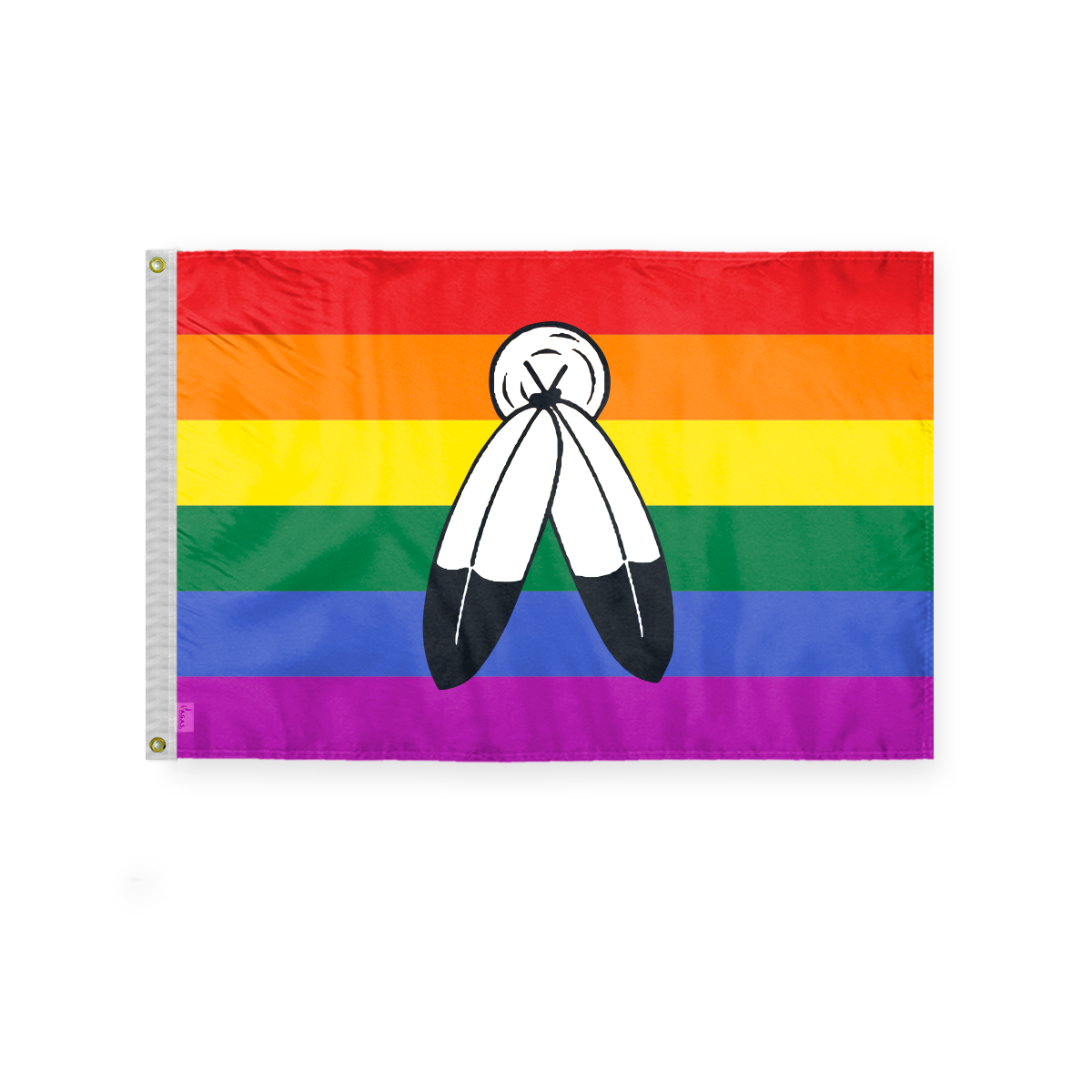 AGAS Two-Spirit Rainbow Flag 3x5 Ft - Double Sided Polyester