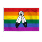 AGAS Large Two-Spirit Rainbow Pride Flag 8x12 Ft