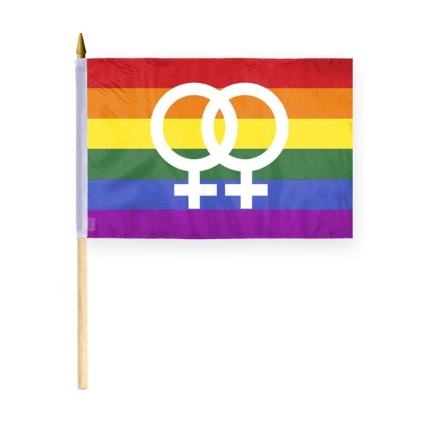 AGAS Double Female Stick Flag 12x18 inch Flag on a 24 inch Wooden Flag Stick