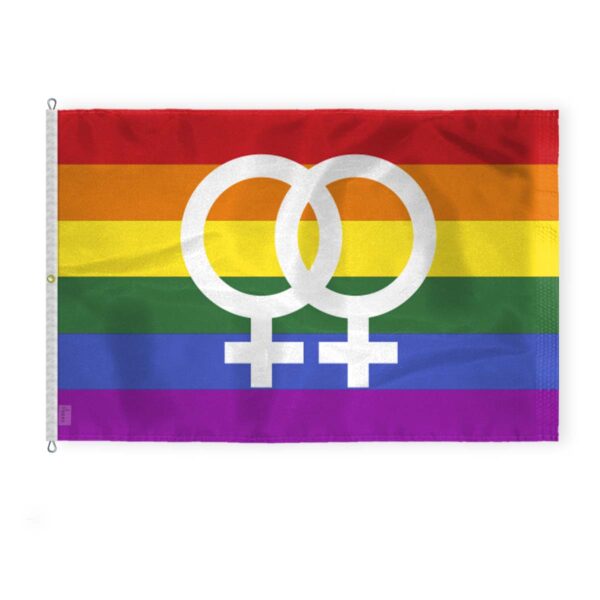 AGAS Large Double Female Flag 8x12 Ft - Printed 200D Nylon