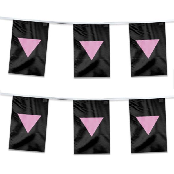 AGAS Pink Triangle Pride Streamers for Party 60 Ft Long - 5 Mil Plastic
