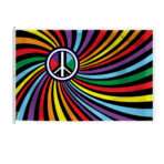 AGAS Large Peace Swirl Rainbow Flag 10x15 Ft