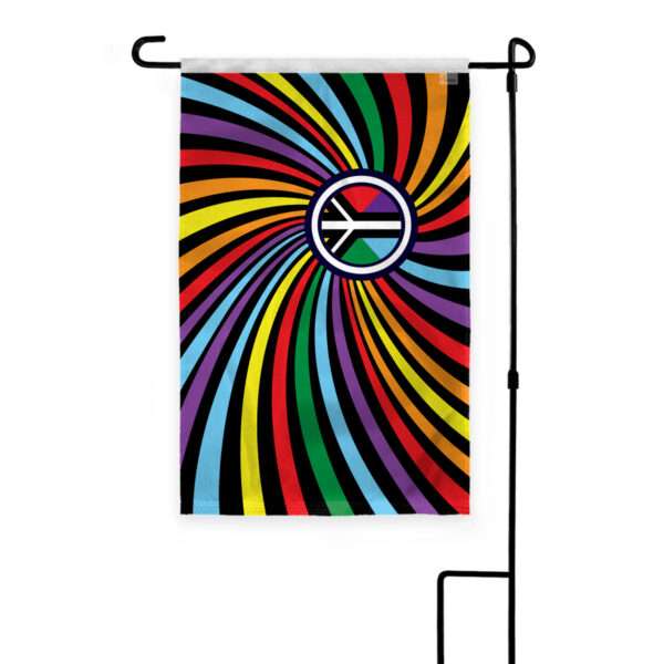 AGAS Peace Swirl Rainbow Garden Flag 12x18 inch