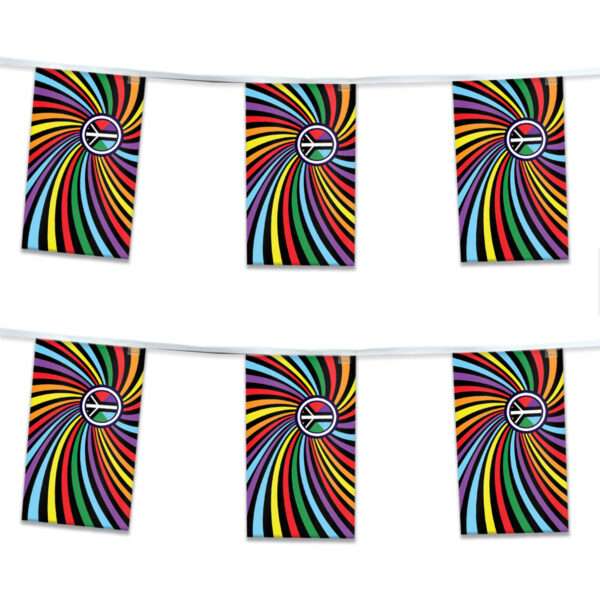 AGAS Peace Swirl Rainbow Streamers for Party 60 Ft long - 5 Mil Plastic