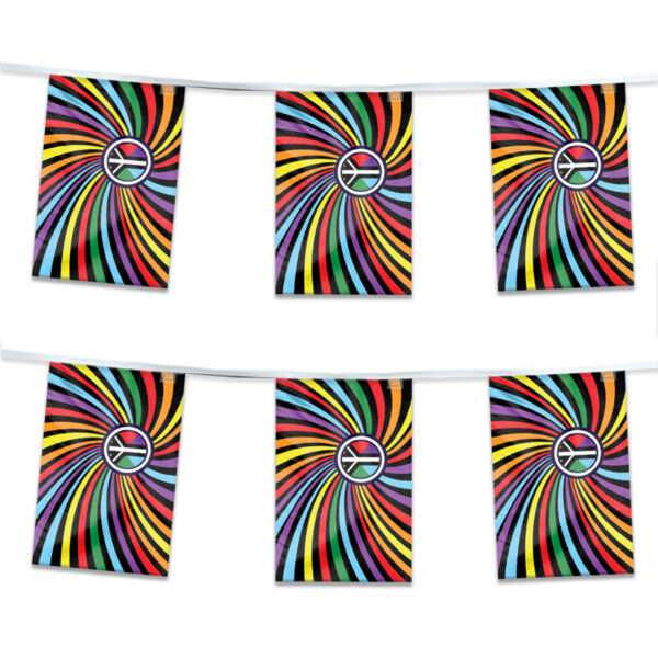 AGAS Peace Swirl Rainbow Streamers for Party 60 Ft Long