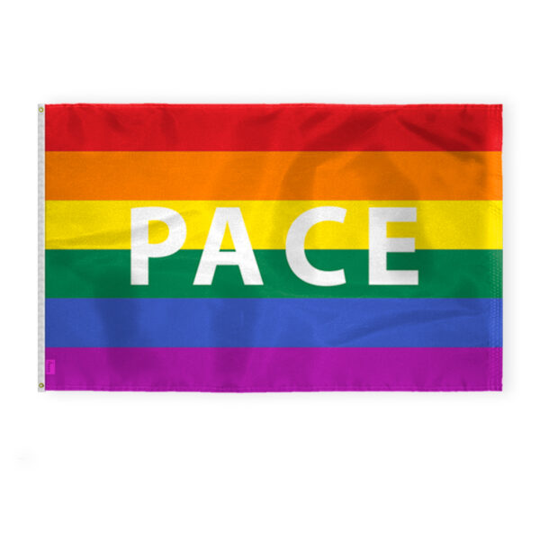AGAS Pace Rainbow Pride Flag 4x6 Ft - Printed 200D Nylon