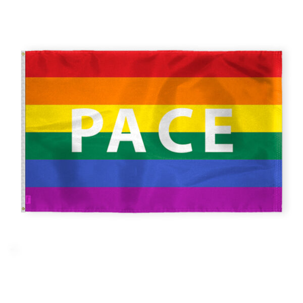 AGAS Pace Rainbow Pride Flag 5x8 Ft - Printed 200D Nylon