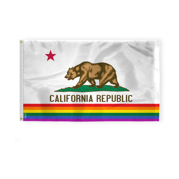 AGAS California Pride Flag 3x5 Ft - Printed 200D Nylon