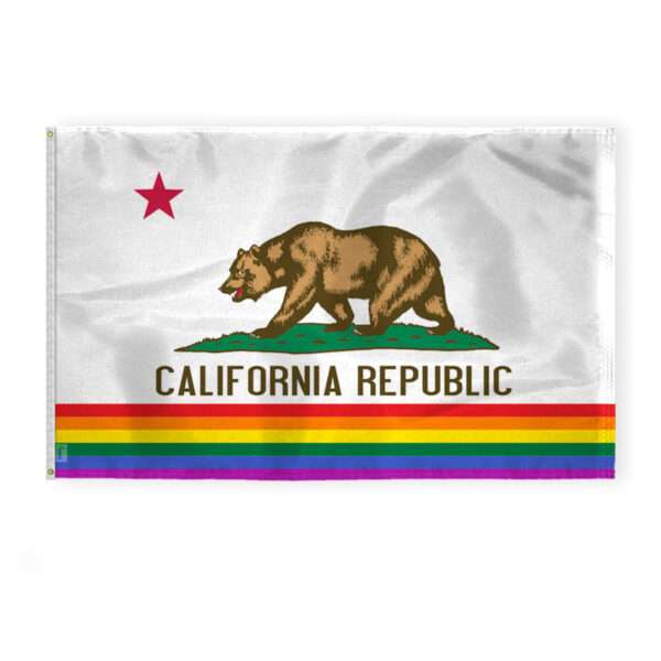 AGAS California Pride Flag 4x6 Ft - Printed 200D Nylon