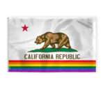 AGAS California Pride Flag 5x8 Ft - Printed 200D Nylon