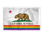 AGAS Large California Pride Flag 6x10 Ft - Printed 200D Nylon