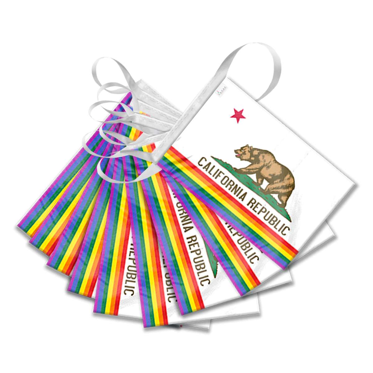 AGAS California Pride Streamers for Party 60 Ft long