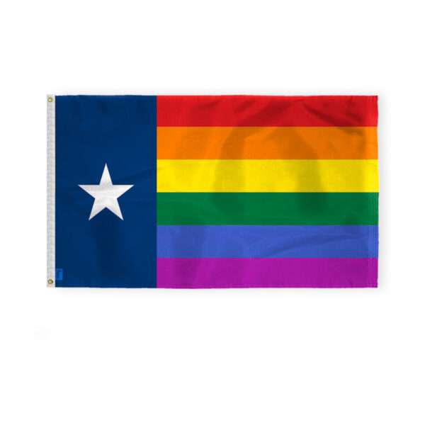AGAS Texas Rainbow Flag 3x5 Ft - Printed 200D Nylon