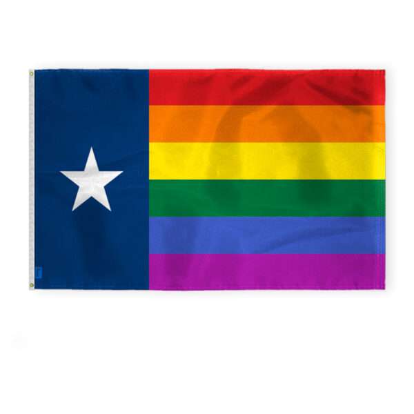 AGAS Texas Rainbow Flag 5x8 Ft - Printed 200D Nylon
