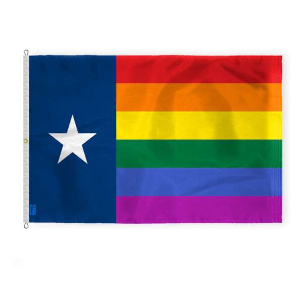 AGAS Large Texas Rainbow Flag 8x12 Ft - Printed 200D Nylon
