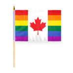 AGAS Canada Pride Stick Flag 12x18 inch Flag on a 24 inch